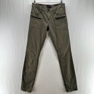 Sanctuary Ace Utility Jeans Womens 27 Mid Rise Stretch Skinny Ankle Olive Green